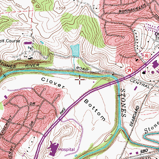 Topographic Map of Donelsons Station (historical), TN