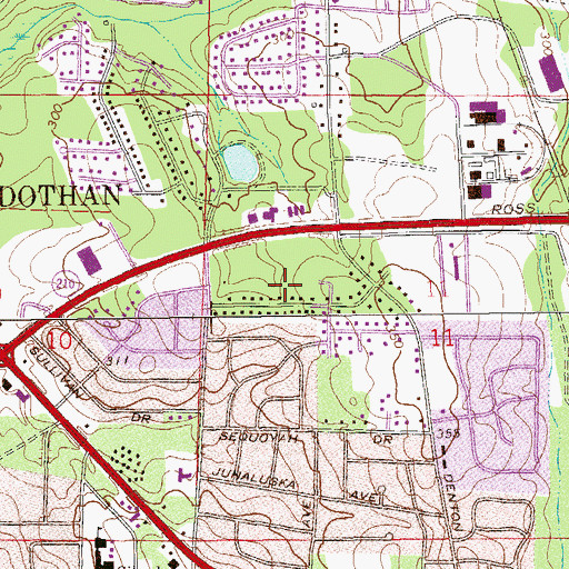 Topographic Map of Woodsvale, AL