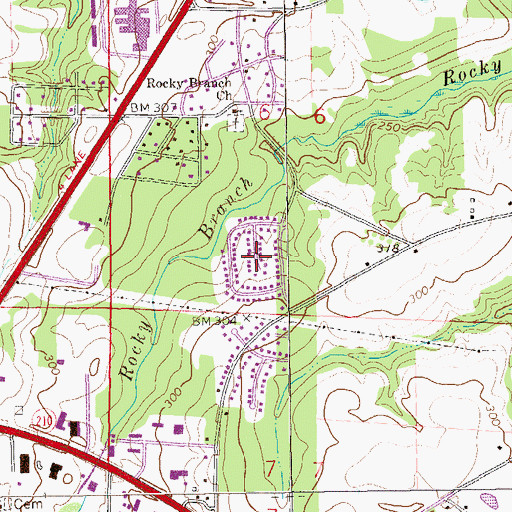 Topographic Map of Young America, AL