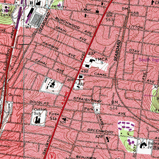 Topographic Map of East Side Church of Christ, TN
