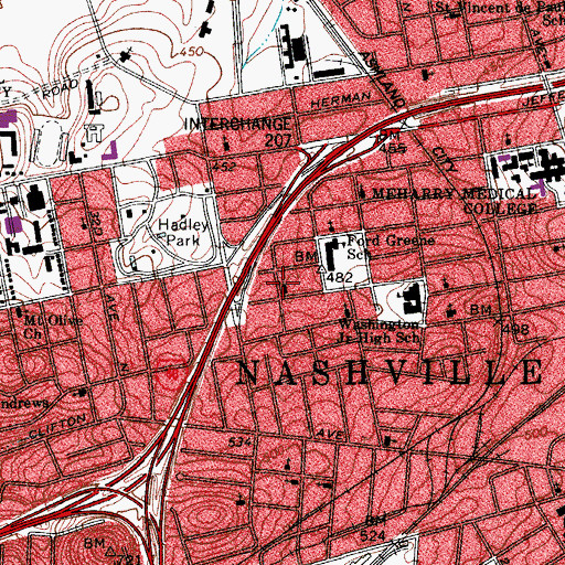 Topographic Map of Ebenezer Missionary Baptist Church, TN
