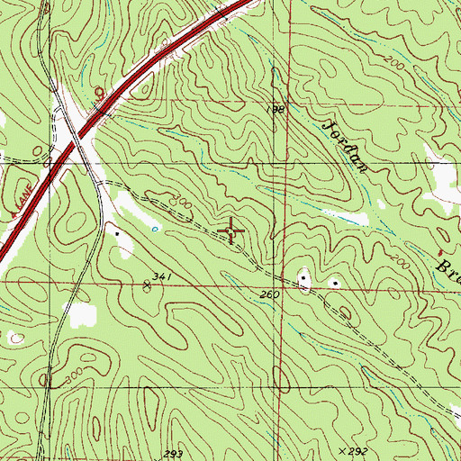Topographic Map of Allen Hall Plantation (historical), AL