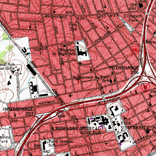 Topographic Map of Ephesian Primitive Baptist Church, TN