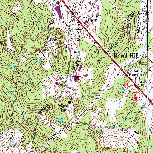 Topographic Map of Ezell-Harding Christian School, TN