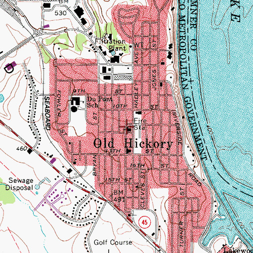 Topographic Map of First Baptist Church, TN