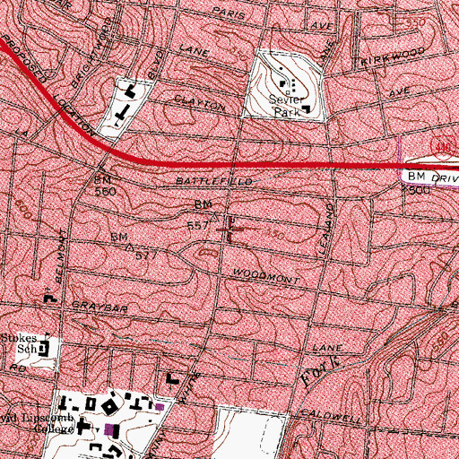 Topographic Map of First Evangelical and Reformed United Church of Christ, TN