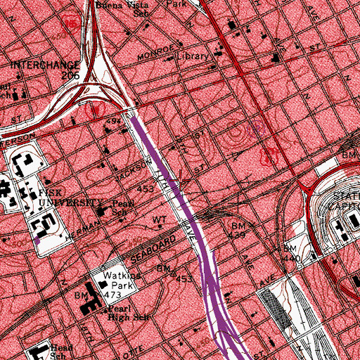 Topographic Map of First John Missionary Baptist Church, TN