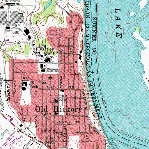 Topographic Map of First Presbyterian Church, TN