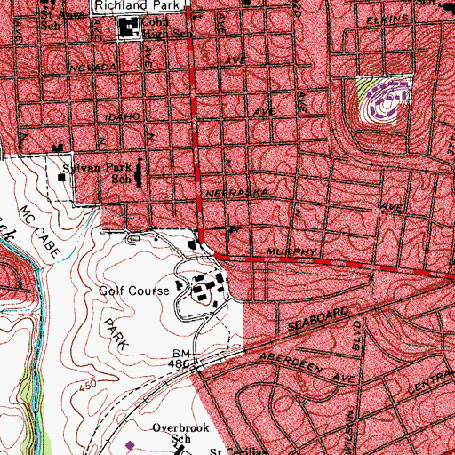 Topographic Map of First Southern Methodist Church, TN