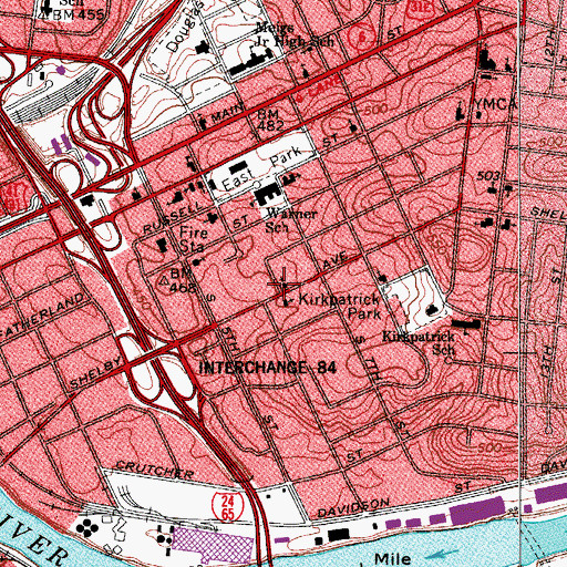Topographic Map of First Wesleyan Church, TN