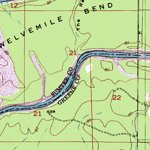 Topographic Map of Arringtons Bar, AL