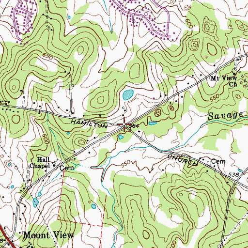 Topographic Map of Foster Corners, TN