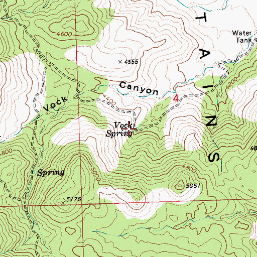 Topographic Map of Vock Spring, AZ