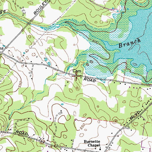 Topographic Map of Four Corners School (historical), TN