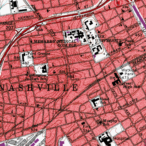 Topographic Map of Galilee Missionary Baptist Church, TN