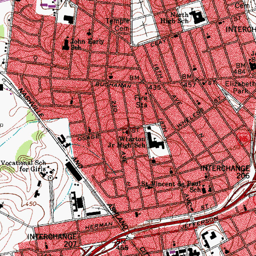 Topographic Map of Gay-Lea Christian Church, TN
