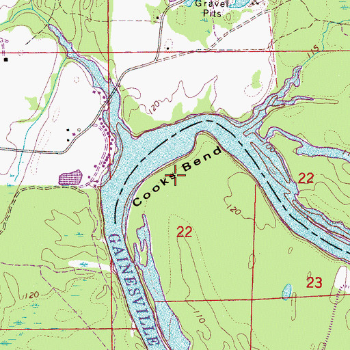Topographic Map of Barnes Gin Bar, AL