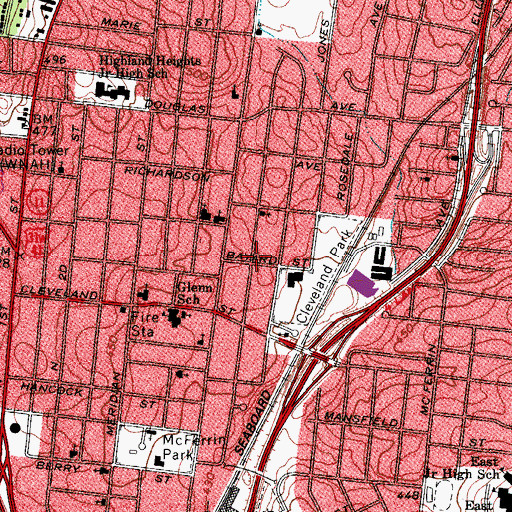 Topographic Map of Goodwill Baptist Church, TN