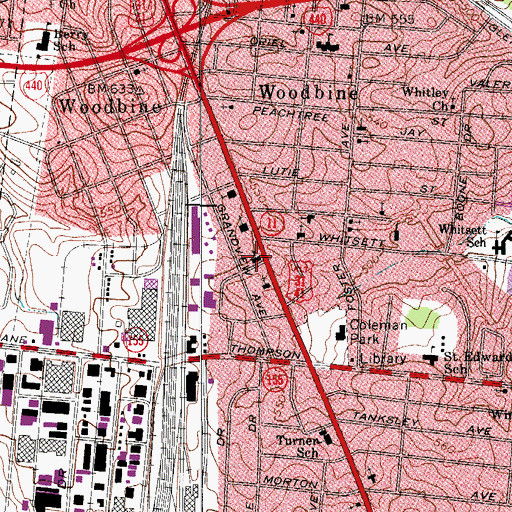 Topographic Map of Grandview Baptist Church, TN