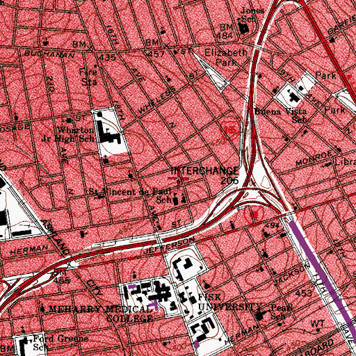 Topographic Map of Great Hebrew Missionary Baptist Church, TN
