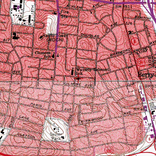 Topographic Map of Greater Christ Temple, TN