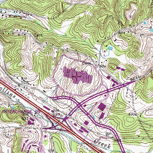 Topographic Map of Hickory Hollow Mall Shopping Center, TN