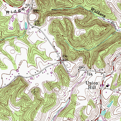 Topographic Map of High Point Store (historical), TN