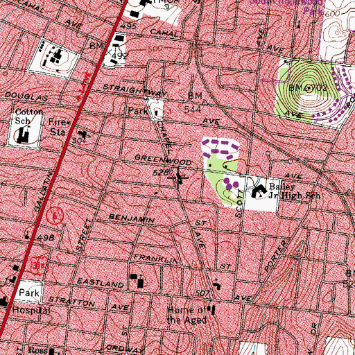 Topographic Map of Hobson United Methodist Church, TN