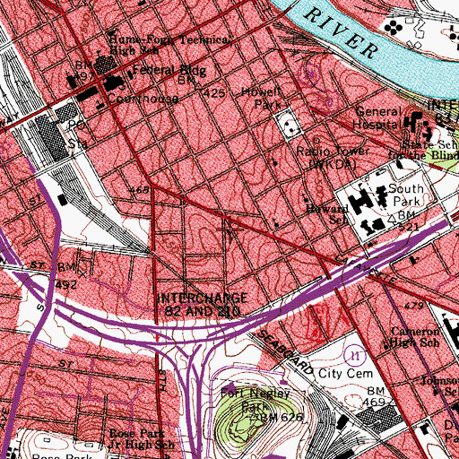 Topographic Map of Holy Trinity Episcopal Church, TN
