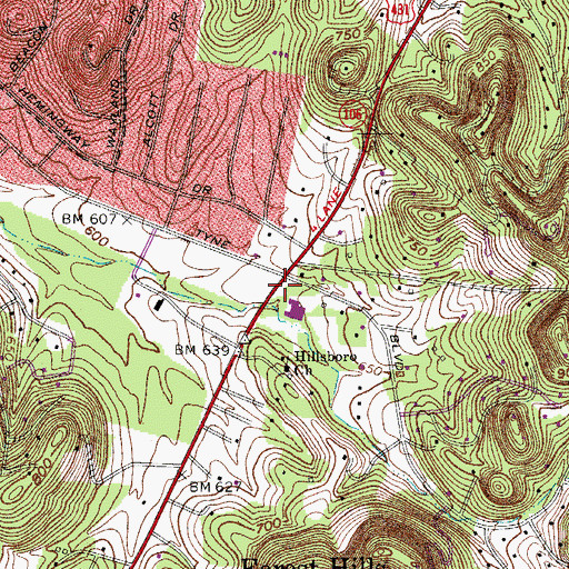 Topographic Map of Hope Will School (historical), TN