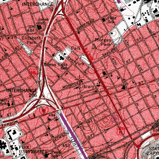 Topographic Map of Hopewell Baptist Church, TN