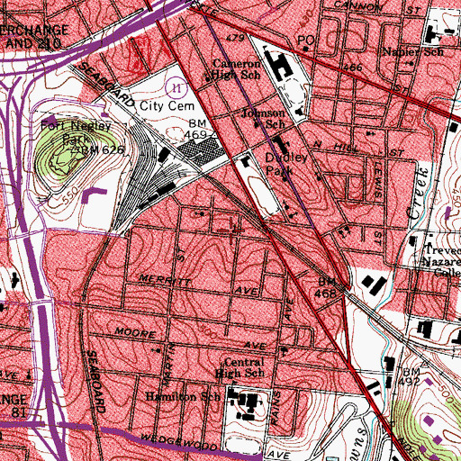 Topographic Map of Humphrey Street United Methodist Church, TN