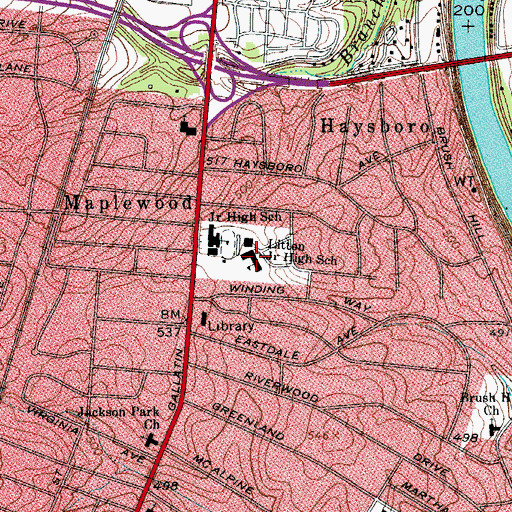 Topographic Map of Isaac Litton Middle School, TN