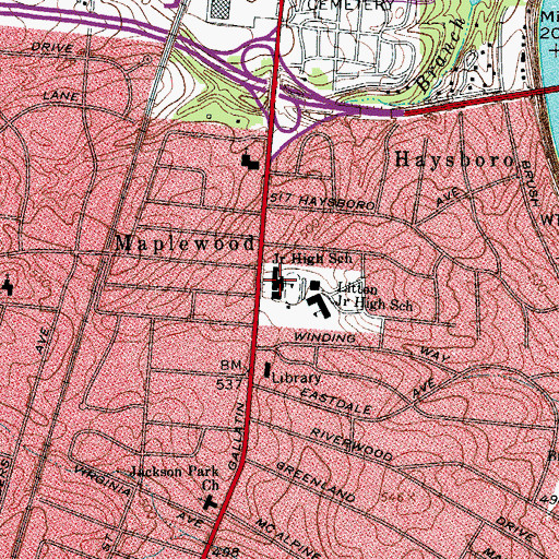 Topographic Map of Issac Linton High School, TN