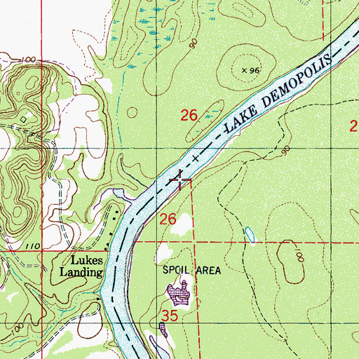 Topographic Map of Belfast Bar, AL