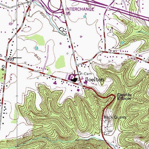 Topographic Map of Joelton Elementary School, TN