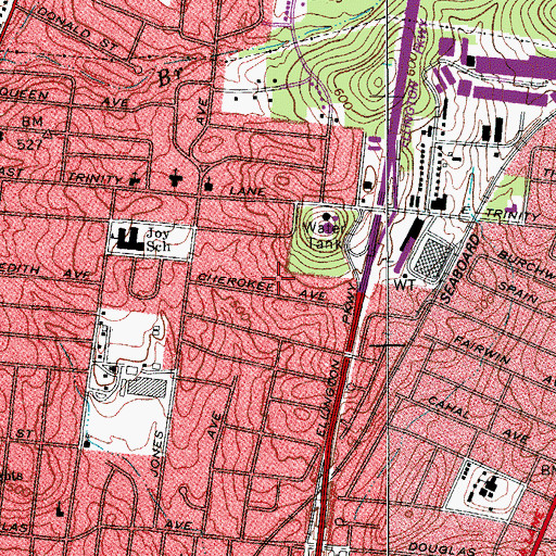 Topographic Map of Joywood Assembly of God Church, TN