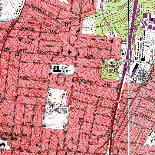 Topographic Map of Joywood Church of Christ, TN