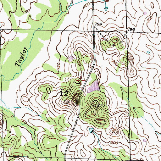 Topographic Map of Bellevue Plantation (historical), AL