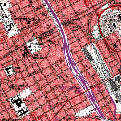 Topographic Map of Kings Temple Church of God in Christ, TN