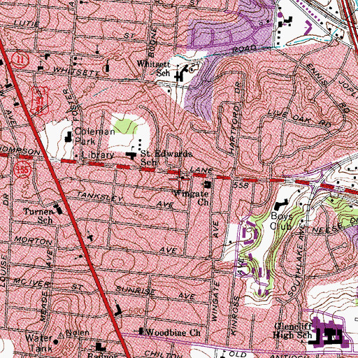 Topographic Map of Kingdom Hall of Jehovahs Witnesses, TN