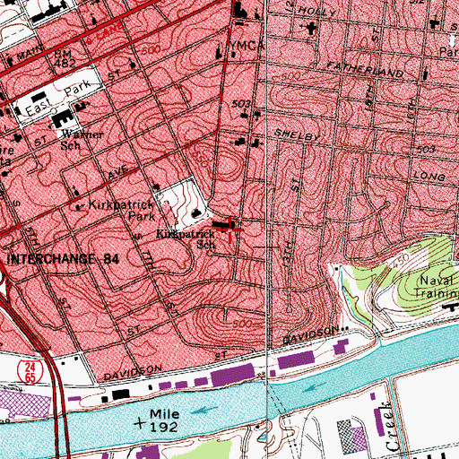 Topographic Map of Kirkpatrick Enhanced Option Elementary School, TN
