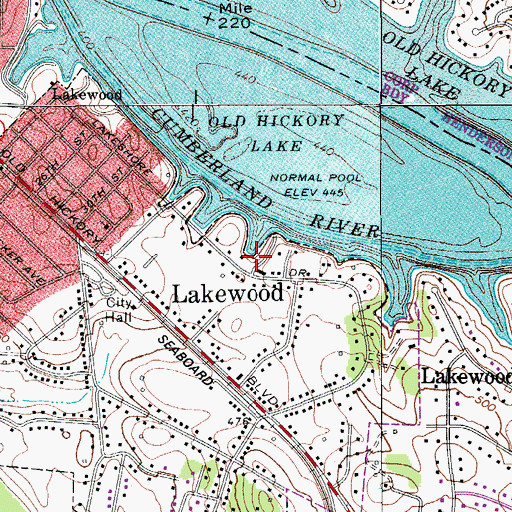 Topographic Map of Lakewood Marina, TN