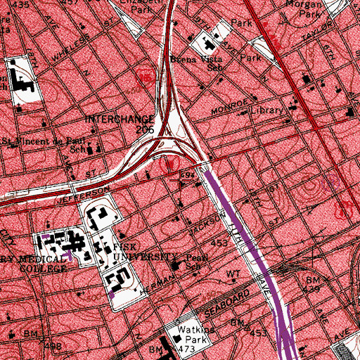 Topographic Map of Meharry Boulevard Church of God, TN