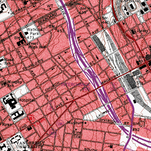 Topographic Map of Metro Community Church, TN