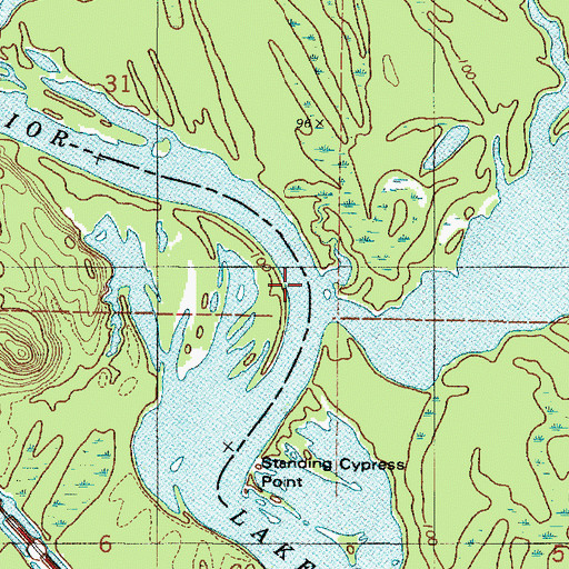 Topographic Map of Big Creek Shoals, AL
