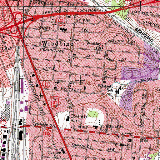 Topographic Map of Mount Calvary Missionary Baptist Church, TN
