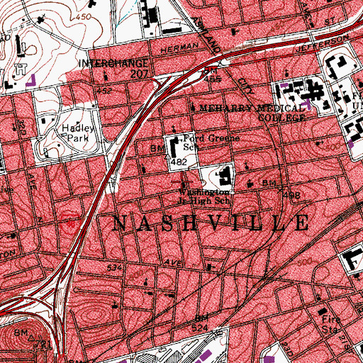 Topographic Map of Mount Calvary Missionary Baptist Church, TN