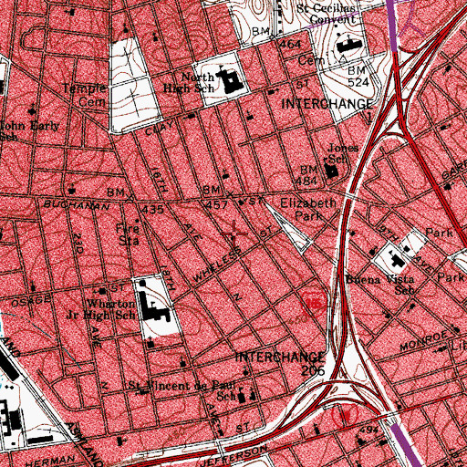 Topographic Map of Mount Paran Primitive Baptist Church, TN