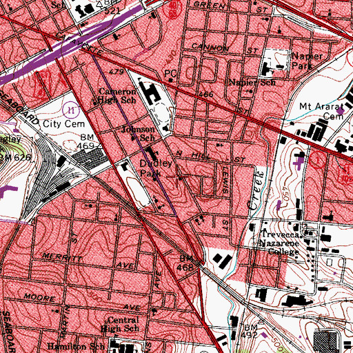 Topographic Map of Mount Pisgah Missionary Baptist Church, TN